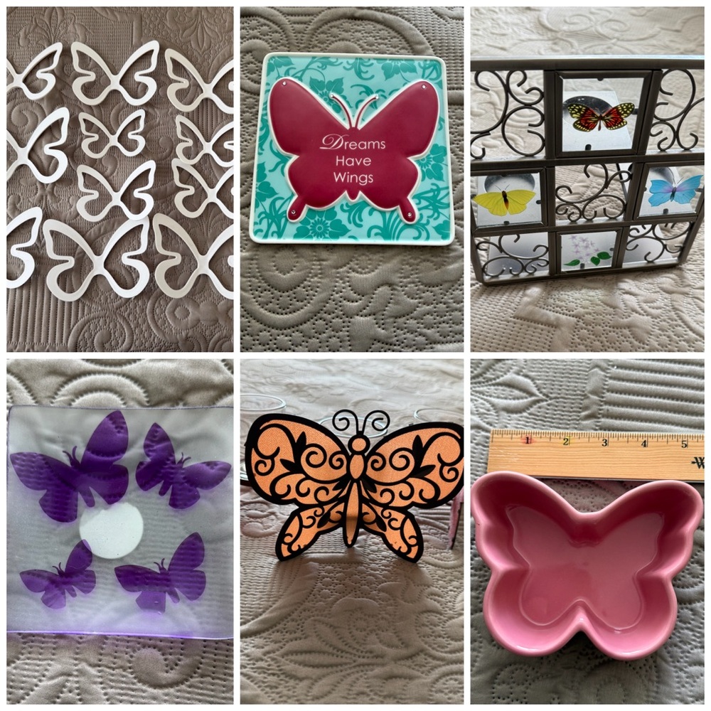 🦋 Butterfly Decor Bundle – PartyLite Candle Holders, Wall Art & Accent Pieces